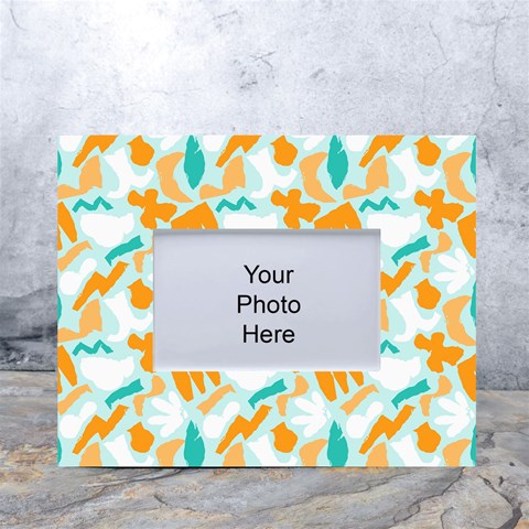 Design Pattern Seamless Tropical White Tabletop Photo Frame 4 x6  from ArtsNow.com Front
