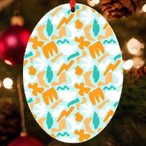 Design Pattern Seamless Tropical UV Print Acrylic Ornament Oval from ArtsNow.com Front