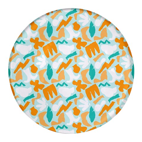 Design Pattern Seamless Tropical Round Glass Fridge Magnet (4 pack) from ArtsNow.com Front