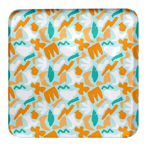 Design Pattern Seamless Tropical Square Glass Fridge Magnet (4 pack) from ArtsNow.com Front