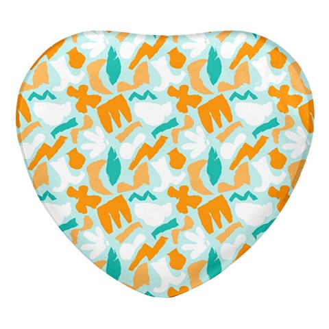 Design Pattern Seamless Tropical Heart Glass Fridge Magnet (4 pack) from ArtsNow.com Front