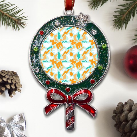 Design Pattern Seamless Tropical Metal X Mas Lollipop with Crystal Ornament from ArtsNow.com Front