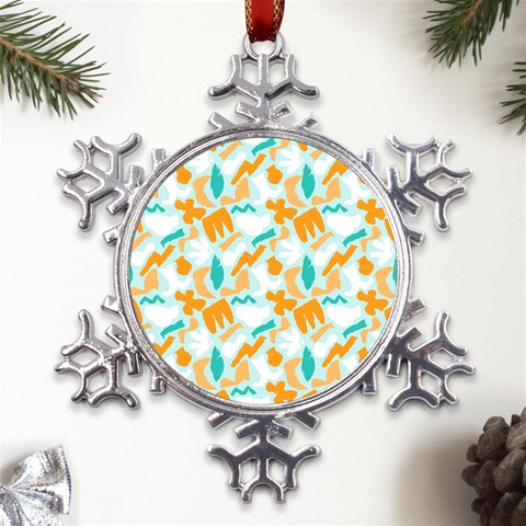 Design Pattern Seamless Tropical Metal Large Snowflake Ornament from ArtsNow.com Front