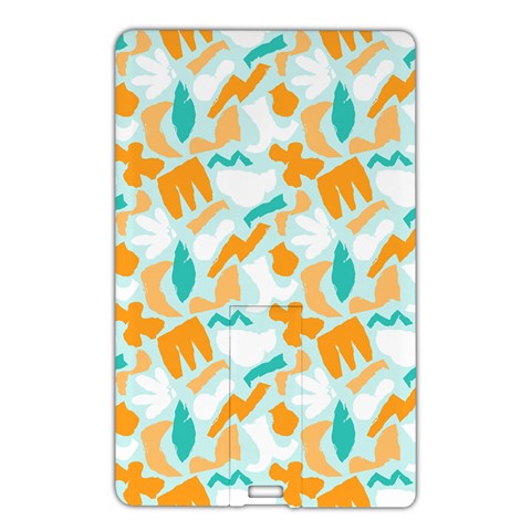 Design Pattern Seamless Tropical Name Card Style USB Flash Drive from ArtsNow.com Front
