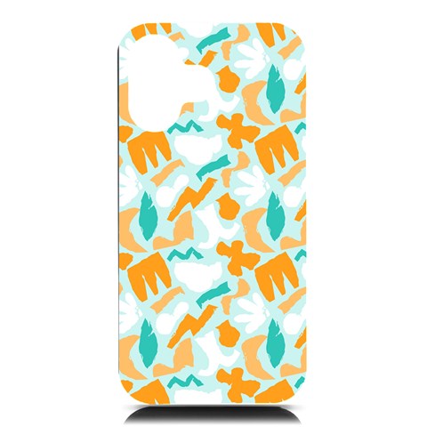 Design Pattern Seamless Tropical iPhone 16 Black UV Print PC Hardshell Case from ArtsNow.com Front