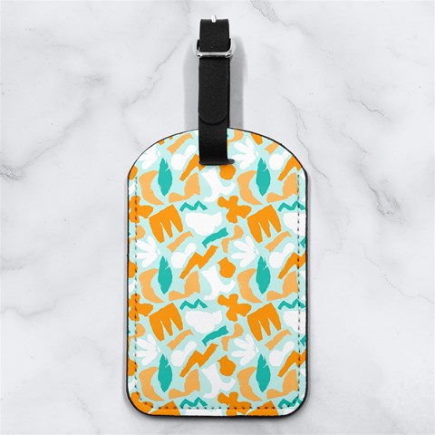 Design Pattern Seamless Tropical Nappa Leather Luggage Tag Rectangle from ArtsNow.com Front