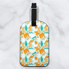 Design Pattern Seamless Tropical Nappa Leather Luggage Tag Rectangle from ArtsNow.com Front