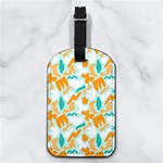 Design Pattern Seamless Tropical Nappa Leather Luggage Tag Rectangle
