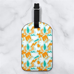 Design Pattern Seamless Tropical Nappa Leather Luggage Tag Rectangle from ArtsNow.com Back