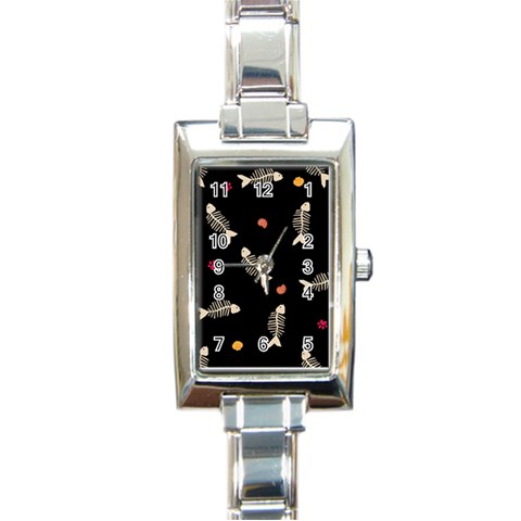 Pattern Design Seamless Fishbone Rectangle Italian Charm Watch from ArtsNow.com Front