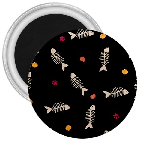 Pattern Design Seamless Fishbone 3  Magnets from ArtsNow.com Front