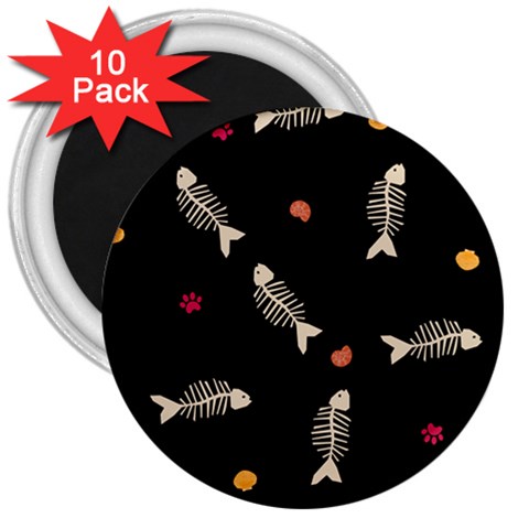 Pattern Design Seamless Fishbone 3  Magnets (10 pack)  from ArtsNow.com Front