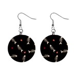 Pattern Design Seamless Fishbone Mini Button Earrings