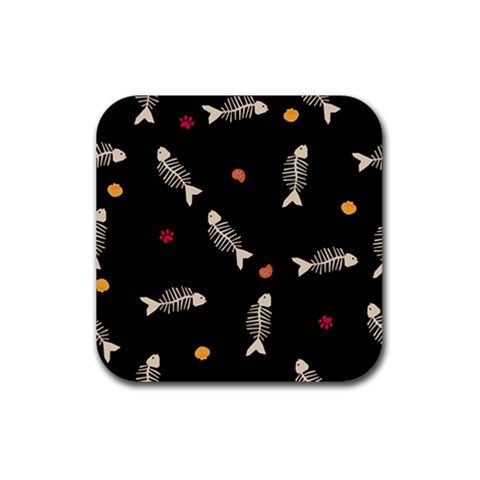 Pattern Design Seamless Fishbone Rubber Coaster (Square) from ArtsNow.com Front