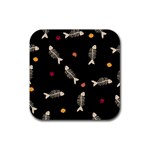 Pattern Design Seamless Fishbone Rubber Coaster (Square)
