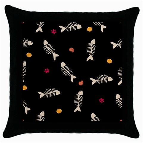 Pattern Design Seamless Fishbone Throw Pillow Case (Black) from ArtsNow.com Front