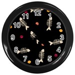 Pattern Design Seamless Fishbone Wall Clock (Black)