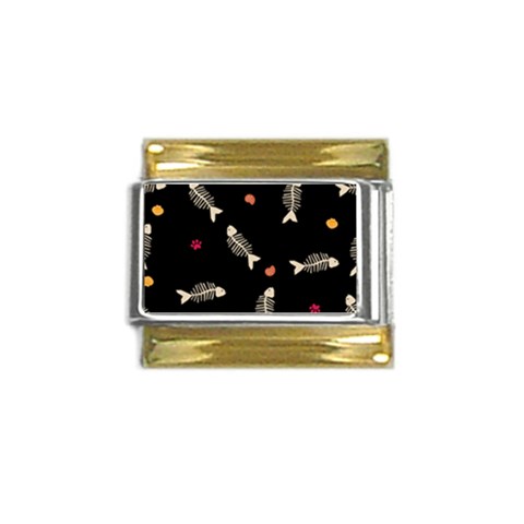 Pattern Design Seamless Fishbone Gold Trim Italian Charm (9mm) from ArtsNow.com Front