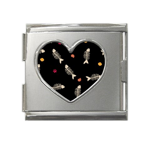 Pattern Design Seamless Fishbone Mega Link Heart Italian Charm (18mm) from ArtsNow.com Front