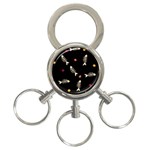 Pattern Design Seamless Fishbone 3-Ring Key Chain