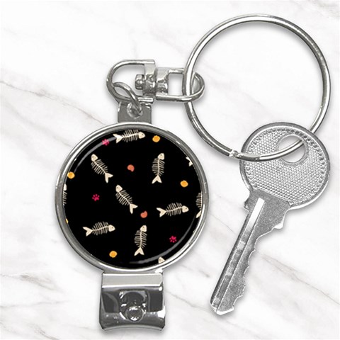 Pattern Design Seamless Fishbone Nail Clippers Key Chain from ArtsNow.com Front