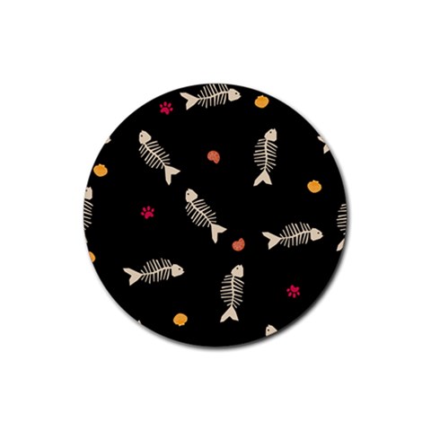 Pattern Design Seamless Fishbone Rubber Round Coaster (4 pack) from ArtsNow.com Front