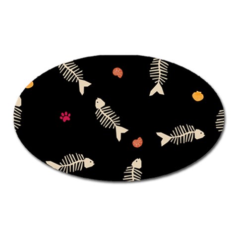 Pattern Design Seamless Fishbone Oval Magnet from ArtsNow.com Front