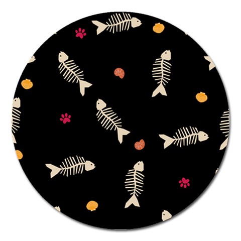 Pattern Design Seamless Fishbone Magnet 5  (Round) from ArtsNow.com Front