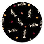Pattern Design Seamless Fishbone Magnet 5  (Round)