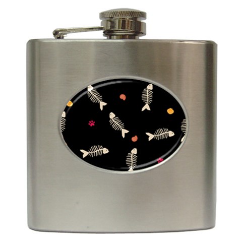 Pattern Design Seamless Fishbone Hip Flask (6 oz) from ArtsNow.com Front