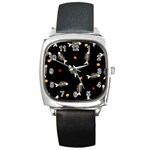 Pattern Design Seamless Fishbone Square Metal Watch