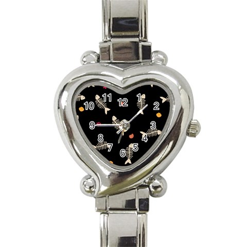 Pattern Design Seamless Fishbone Heart Italian Charm Watch from ArtsNow.com Front