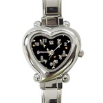 Pattern Design Seamless Fishbone Heart Italian Charm Watch