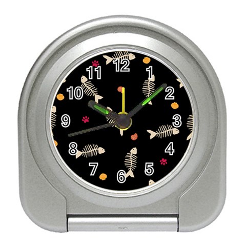 Pattern Design Seamless Fishbone Travel Alarm Clock from ArtsNow.com Front