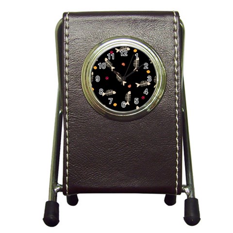 Pattern Design Seamless Fishbone Pen Holder Desk Clock from ArtsNow.com Front
