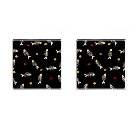 Pattern Design Seamless Fishbone Cufflinks (Square) from ArtsNow.com Front(Pair)