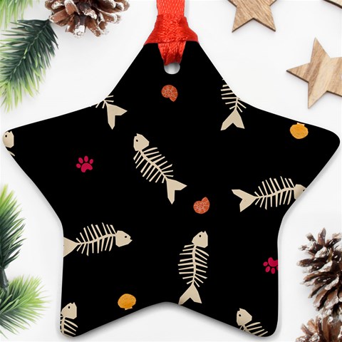 Pattern Design Seamless Fishbone Star Ornament (Two Sides) from ArtsNow.com Back