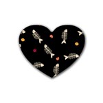 Pattern Design Seamless Fishbone Rubber Coaster (Heart)
