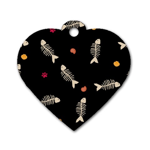 Pattern Design Seamless Fishbone Dog Tag Heart (One Side) from ArtsNow.com Front