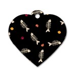 Pattern Design Seamless Fishbone Dog Tag Heart (Two Sides)