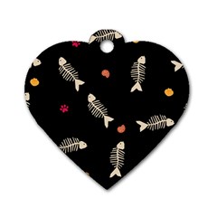 Pattern Design Seamless Fishbone Dog Tag Heart (Two Sides) from ArtsNow.com Back