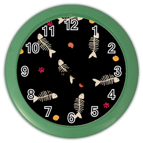 Pattern Design Seamless Fishbone Color Wall Clock from ArtsNow.com Front