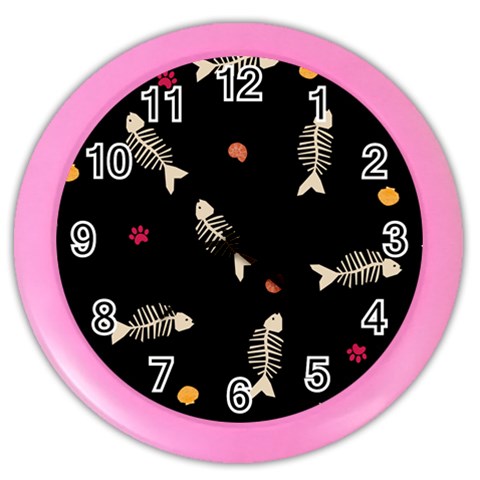 Pattern Design Seamless Fishbone Color Wall Clock from ArtsNow.com Front