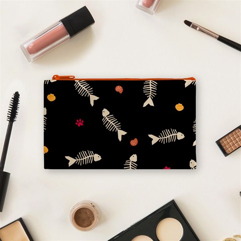 Pattern Design Seamless Fishbone Cosmetic Bag (Small) from ArtsNow.com Front