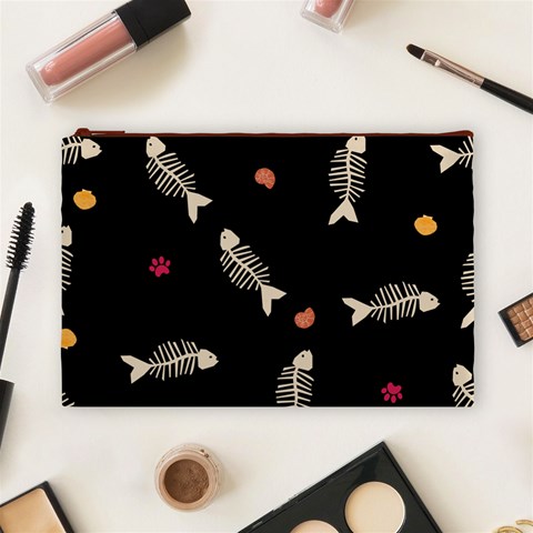 Pattern Design Seamless Fishbone Cosmetic Bag (Large) from ArtsNow.com Front