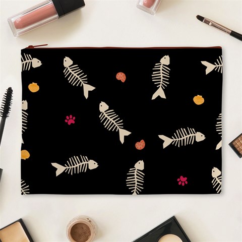 Pattern Design Seamless Fishbone Cosmetic Bag (XL) from ArtsNow.com Front