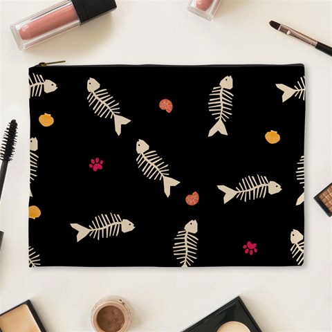 Pattern Design Seamless Fishbone Cosmetic Bag (XL) from ArtsNow.com Front