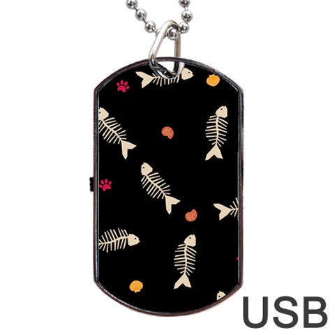 Pattern Design Seamless Fishbone Dog Tag USB Flash (One Side) from ArtsNow.com Front