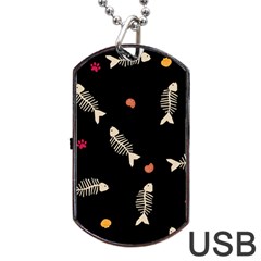 Pattern Design Seamless Fishbone Dog Tag USB Flash (Two Sides) from ArtsNow.com Back