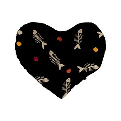 Pattern Design Seamless Fishbone Standard 16  Premium Heart Shape Cushions from ArtsNow.com Front